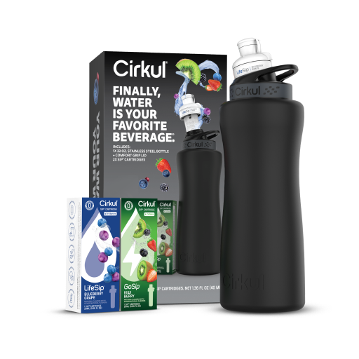 32oz. Matte Black Stainless Steel Bottle Starter Kit U7